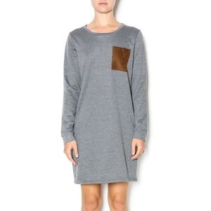NWT Sweatshirt Dress with Suede Patching Detail
